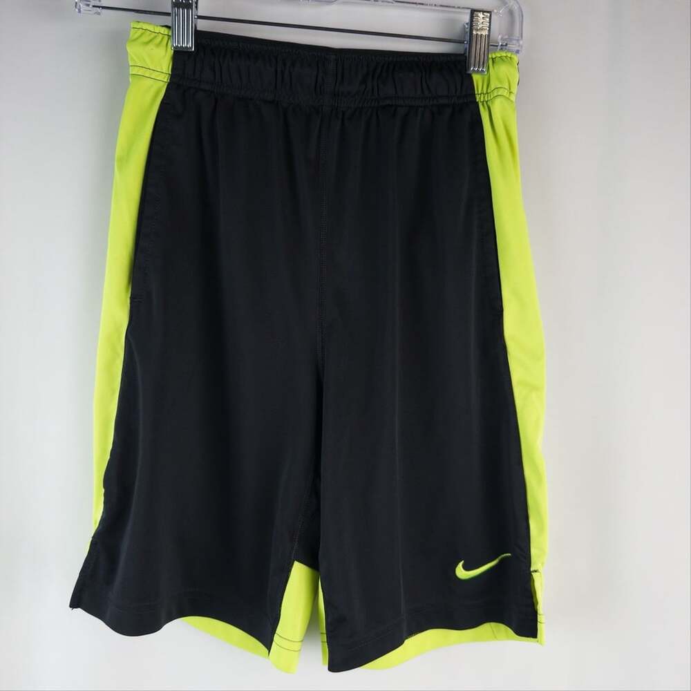 Nike Dri-Fit Shorts Size L Black Neon Yellow Athletic Running